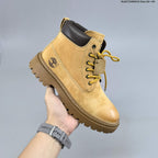Timberland Mid-Top Lace-Up Boots in Wheat and Taupe