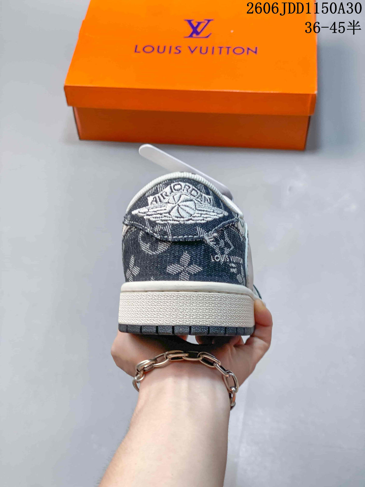 Jordan Air Jordan 1 Low OG SP Sneakers, White and Denim Print