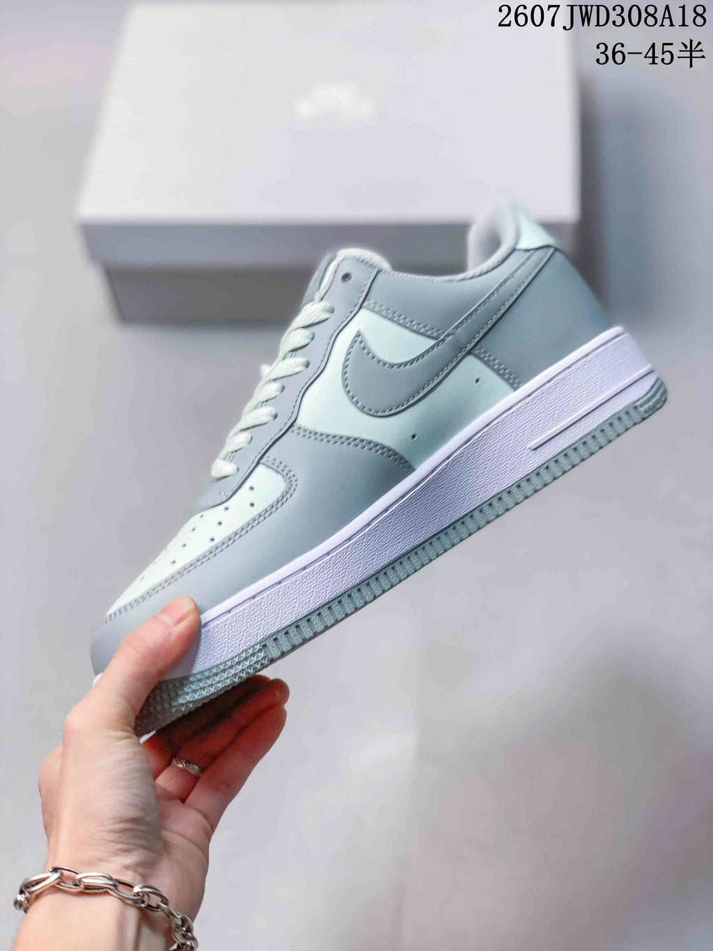 Nike Air Force 1 '07 Low Sneakers Light Blue and White