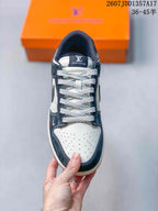Nike SB Dunk Low Navy and White Sneakers 2607JDD1357A17
