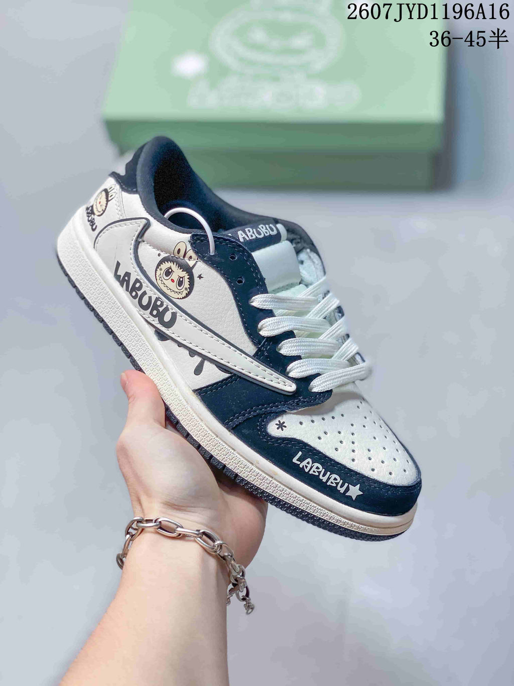 Jordan Air Jordan Low Labubu Graphic Sneakers in Black and White