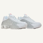 Nike Men's White/Metallic Silver Shox R4 Sneakers, HQ1988 101