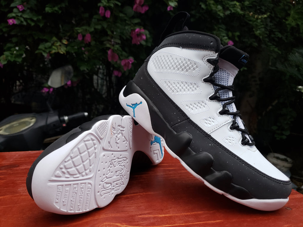 Air Jordan 9 White Black Blue Men's Sneakers