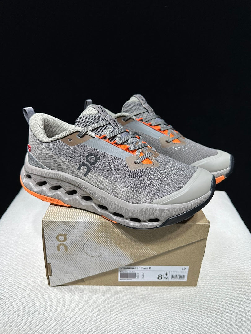 On Cloudsurfer Trail 2 Gray Trail Running Shoes