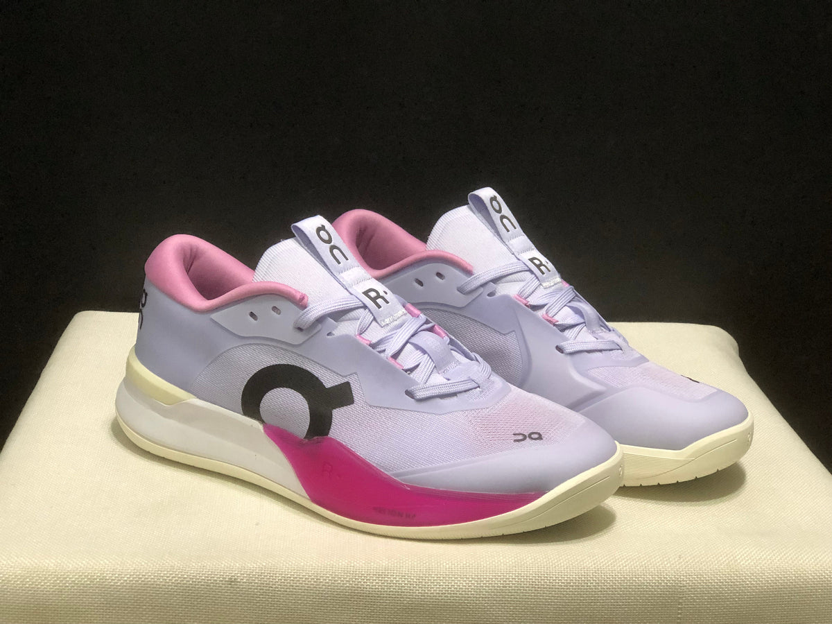 On THE ROGER Pro 3 Clay Tennis Shoes, Lilac and Pink