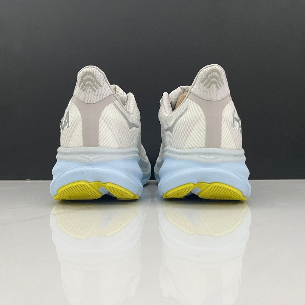 HOKA Clifton 9 Running Shoes in Gray and Blue