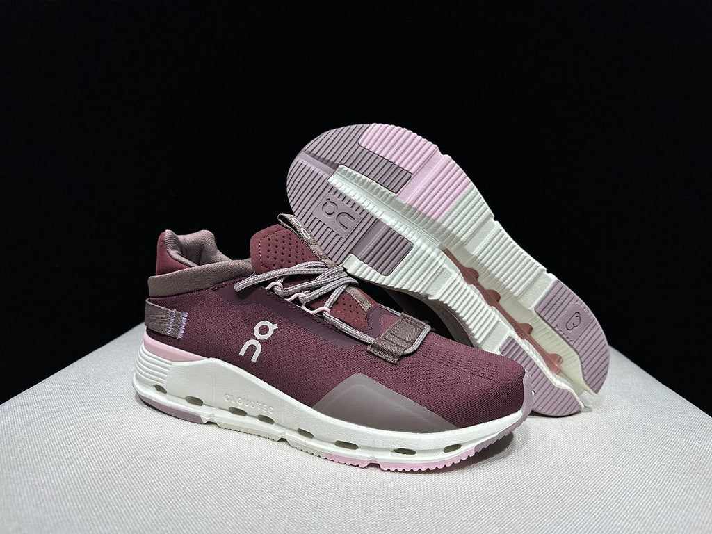 On Cloudnova 2 Sneakers in Maroon and Peony