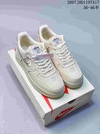 Stussy x Nike Air Force 1 '07 Cream Woven Sneakers