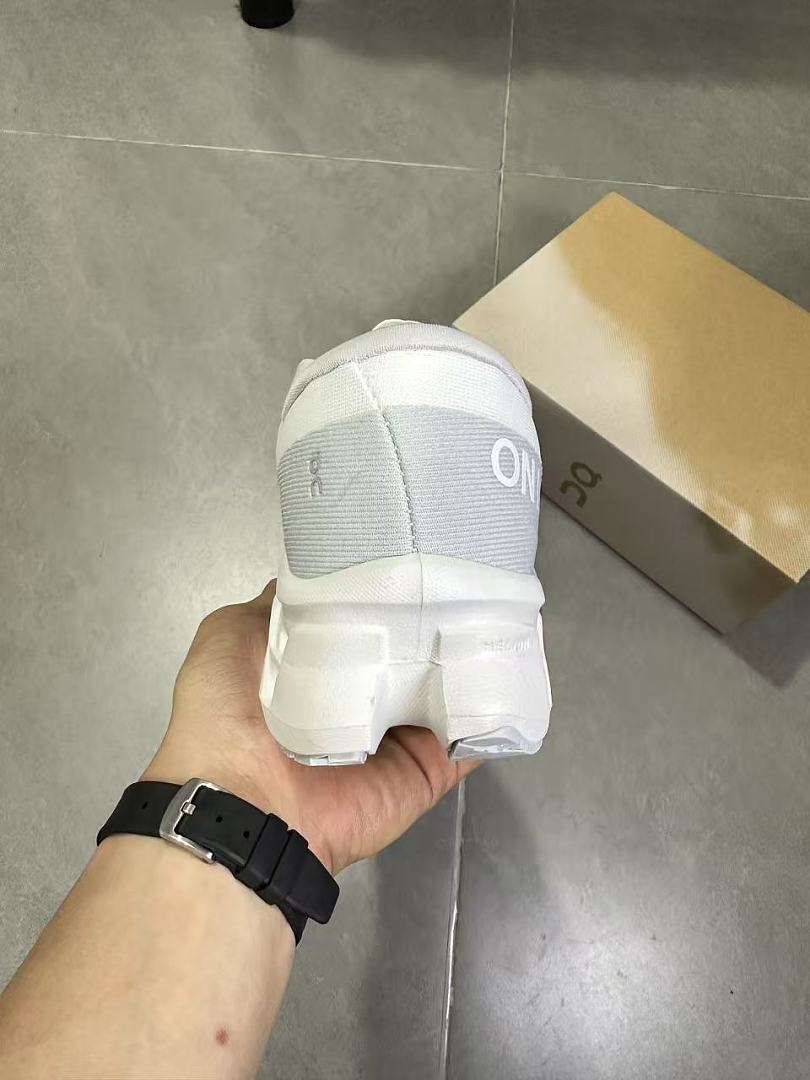 On Running White and Gray Running Sneakers