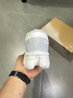 On Running White and Gray Running Sneakers