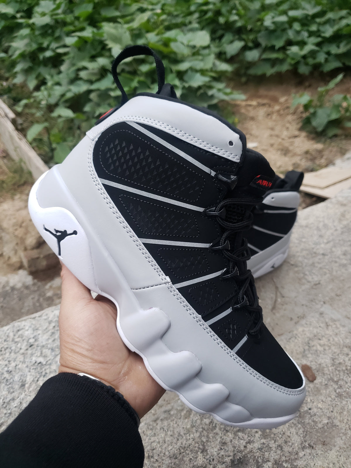 Jordan Air Jordan 9 Black Grey Silver High-Top Sneakers