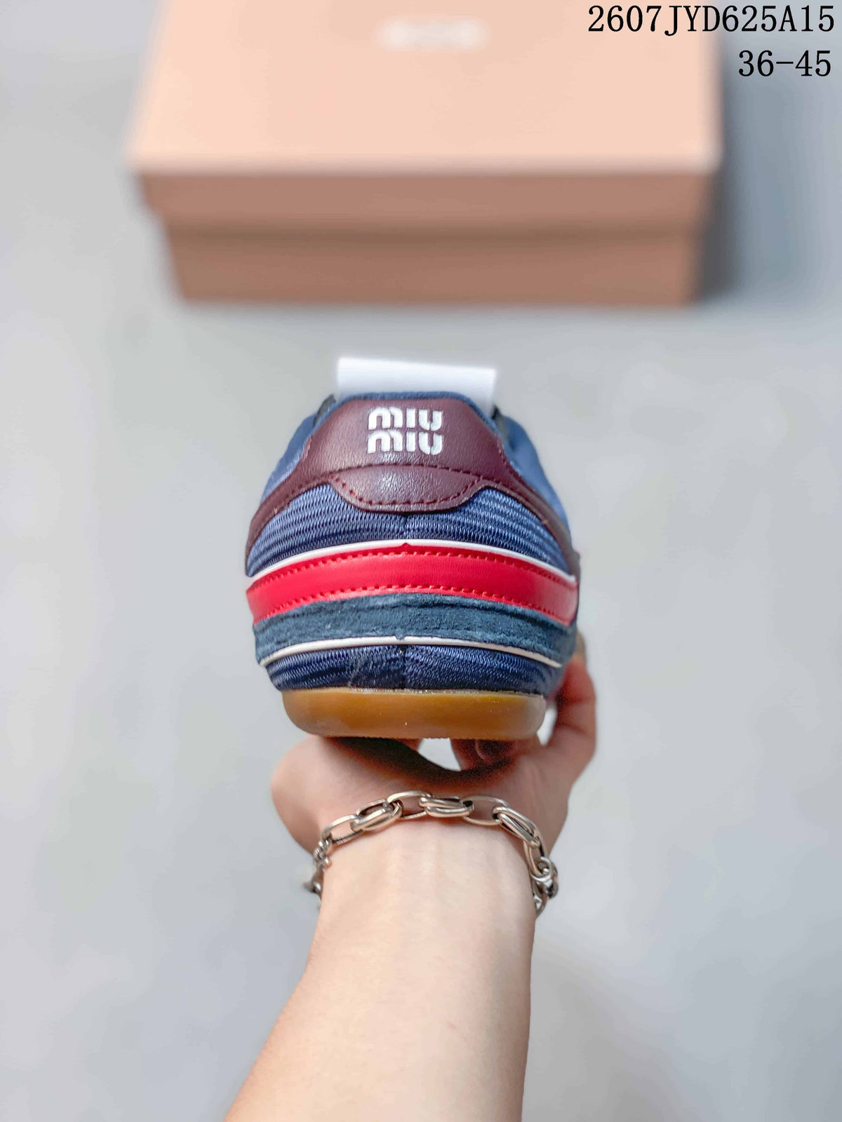 Miu Miu Gymnasium Low-Top Sneakers Navy Red 2607JYD625A15