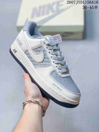 Nike Air Force 1 '07 Low Grey Blue Graphic Sneakers