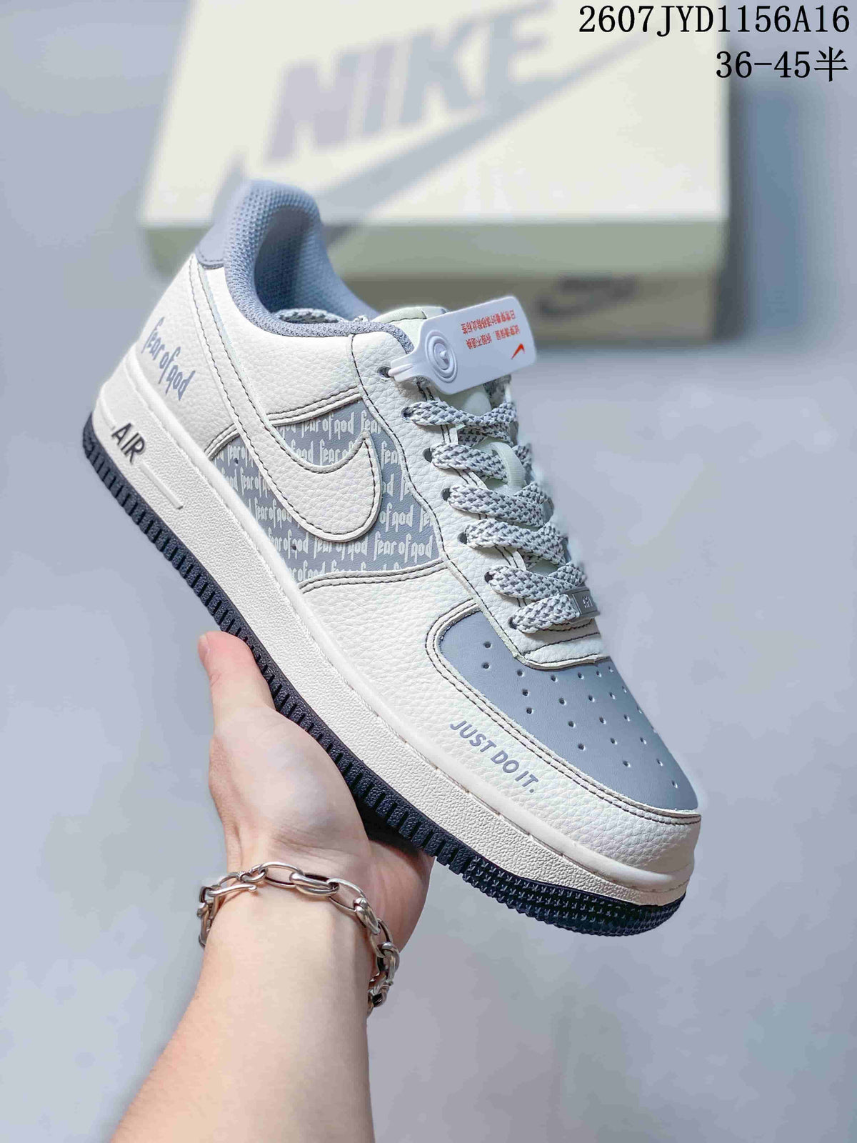 Nike Air Force 1 '07 Low Grey Blue Graphic Sneakers