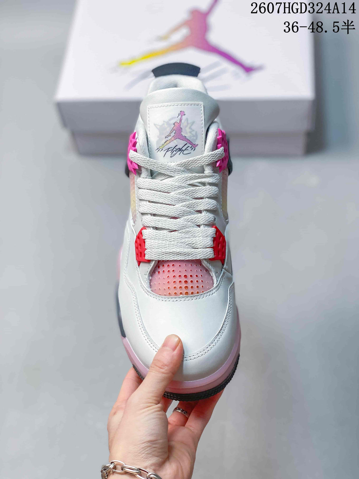 Jordan Air Jordan 4 Retro Comic Sneakers White Black Pink