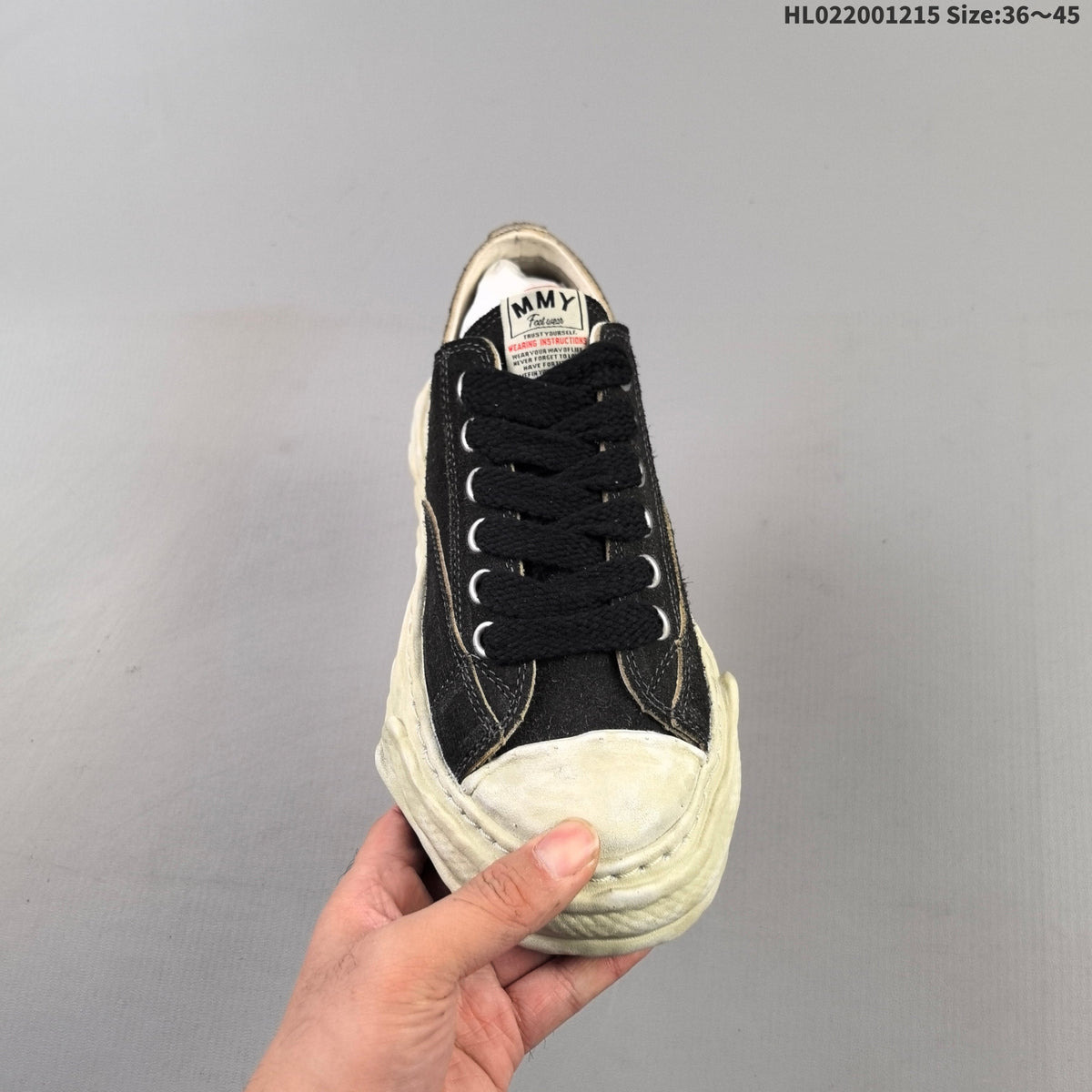 Maison Mihara Yasuhiro Original Sole Canvas Low Sneakers, Black