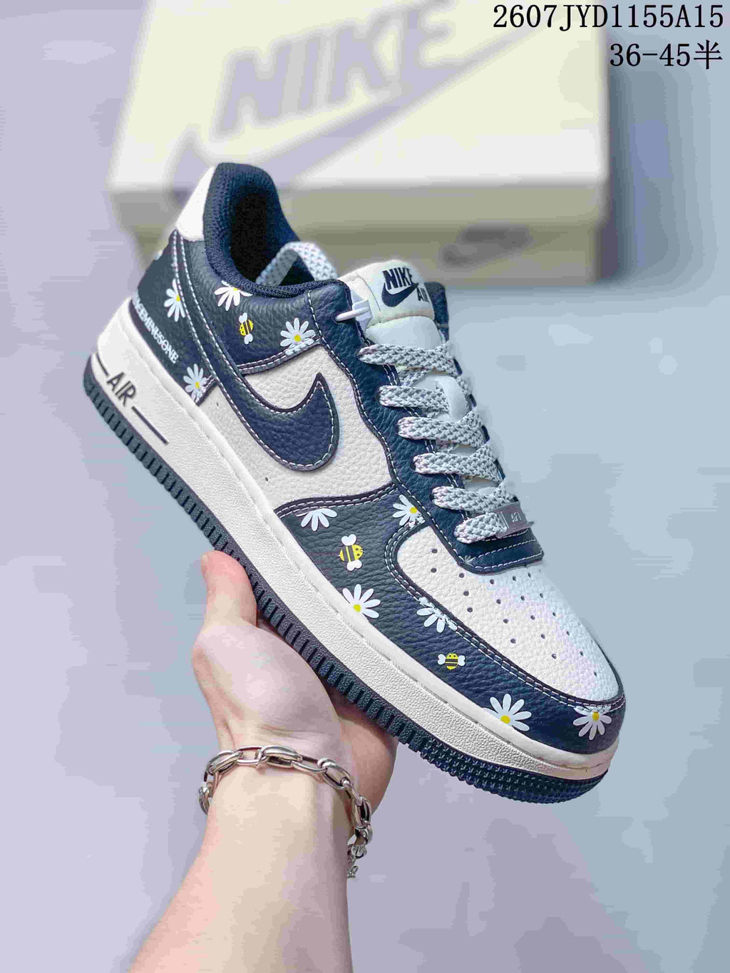 Nike Air Force 1 Low Sneakers Navy Floral White 2607JYD1155A15