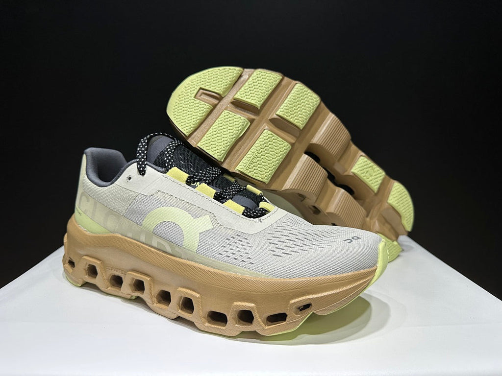 On Cloudmonster Sneakers in Sand Dune