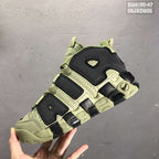 Nike Air More Uptempo Sneakers in Olive and Black