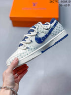 Nike SB Dunk Low White Blue Monogram Sneakers 2607ND1600A10
