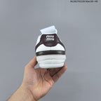 Miu Miu Women's White and Gray Lace-Up Sneakers