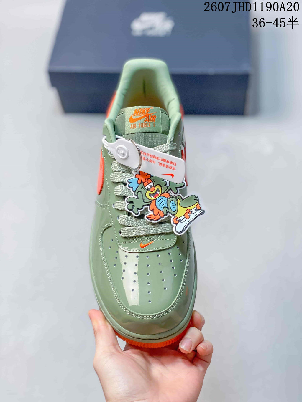 Nike Air Force 1 '07 Low Green Orange Sneakers