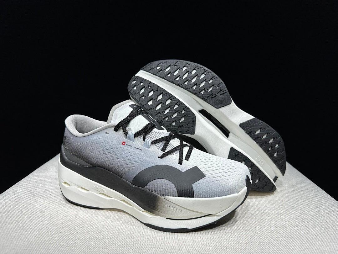 On Cloudboom Max Running Shoes, White and Black