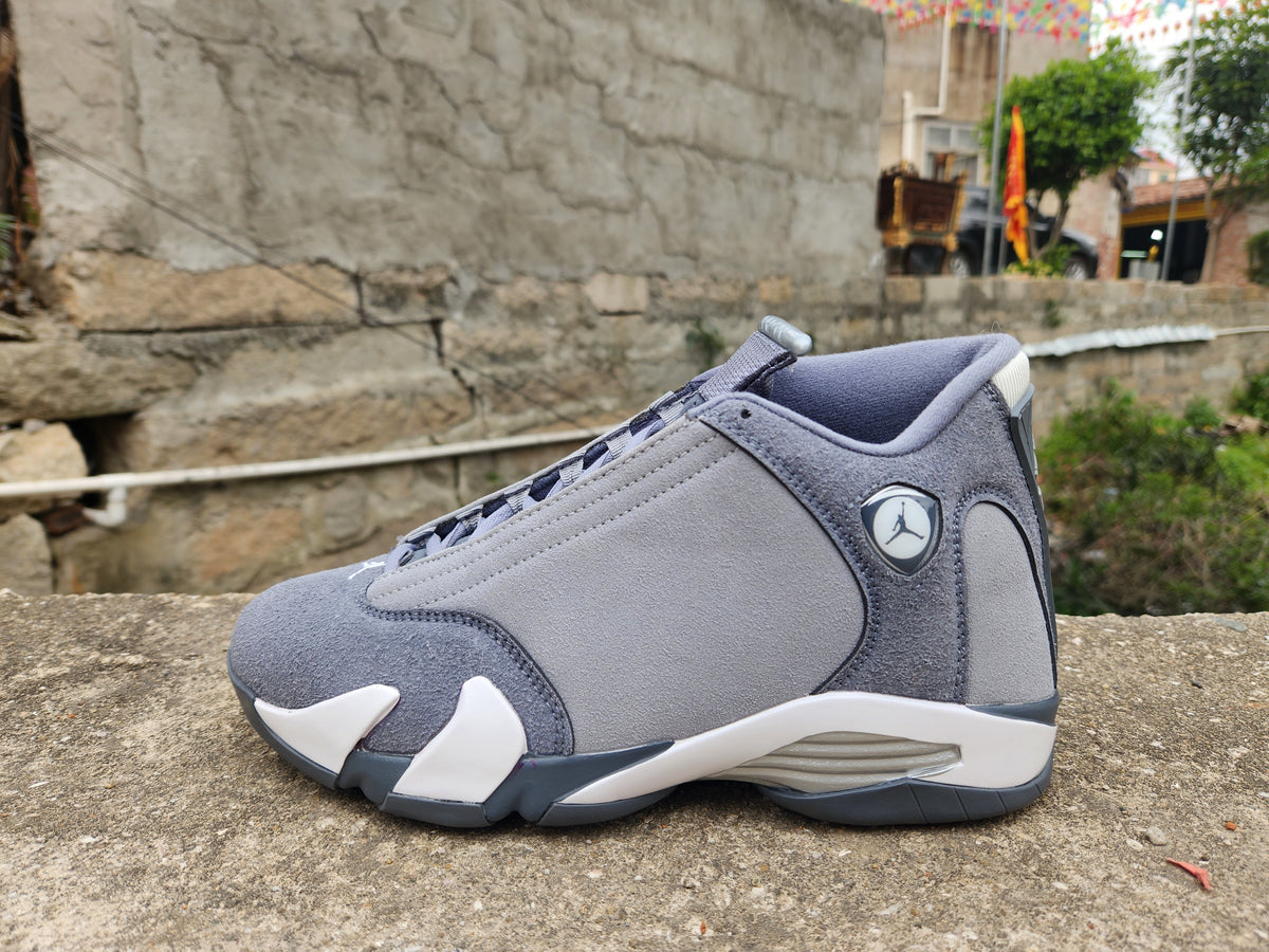 Jordan 14 Gray and White Basketball Sneakers