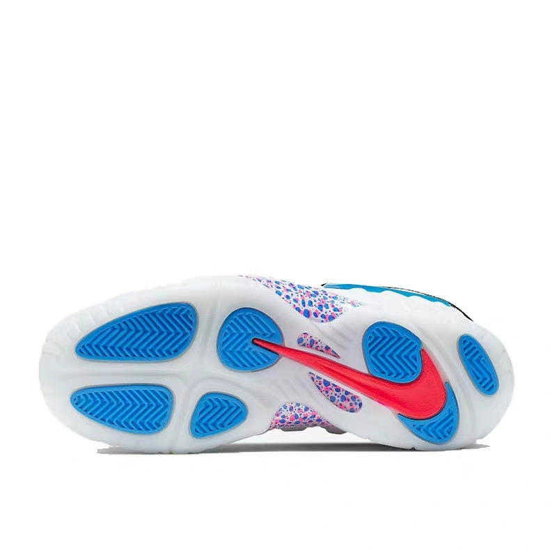 Nike Air Foamposite One White and Blue Basketball Shoes
