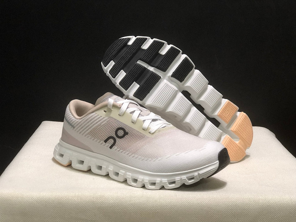 On Cloud 6 Push Sneakers in White and Beige