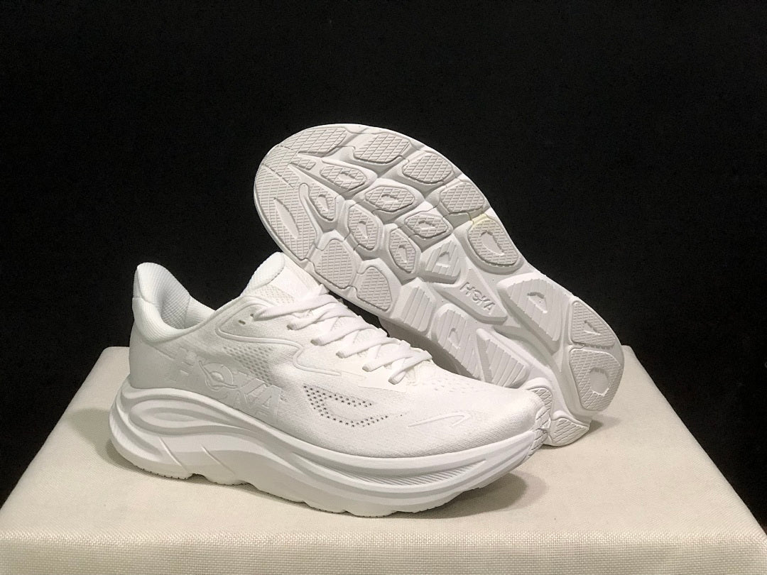 HOKA Clifton 10 White Running Shoes