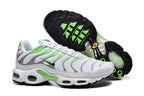 Nike Air Max Plus White and Volt Sneakers