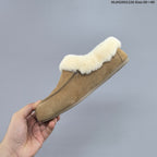 UGG Classic Mini Dipper Suede Slippers with Faux-Fur Trim