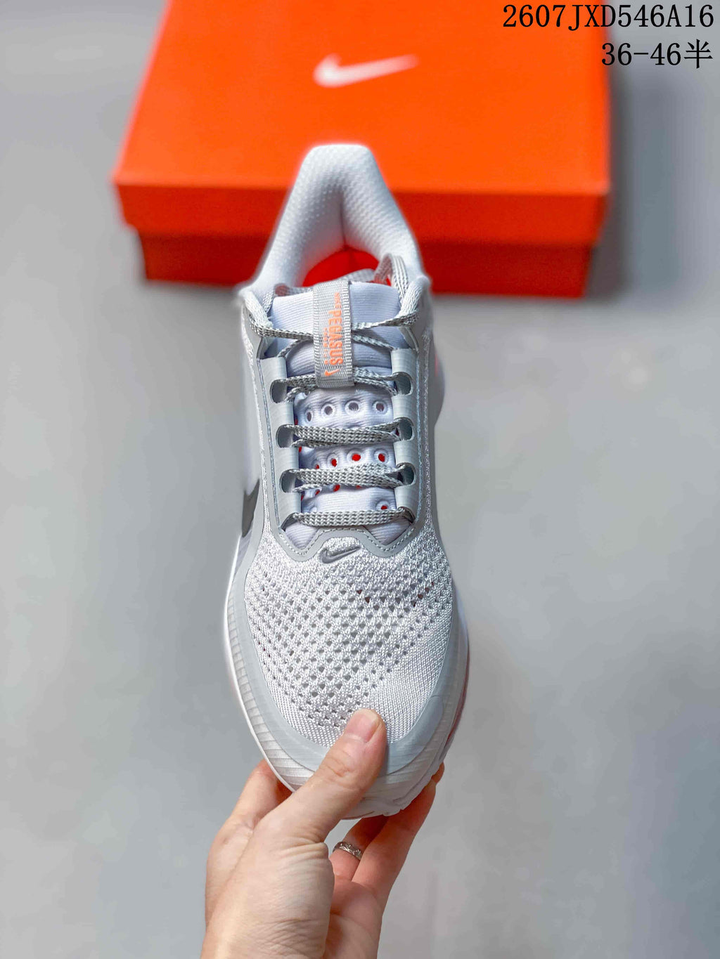 Nike Adult Sneakers White Gray Orange