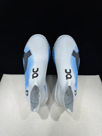 On Cloudboom Strike LS Running Shoes, White and Blue