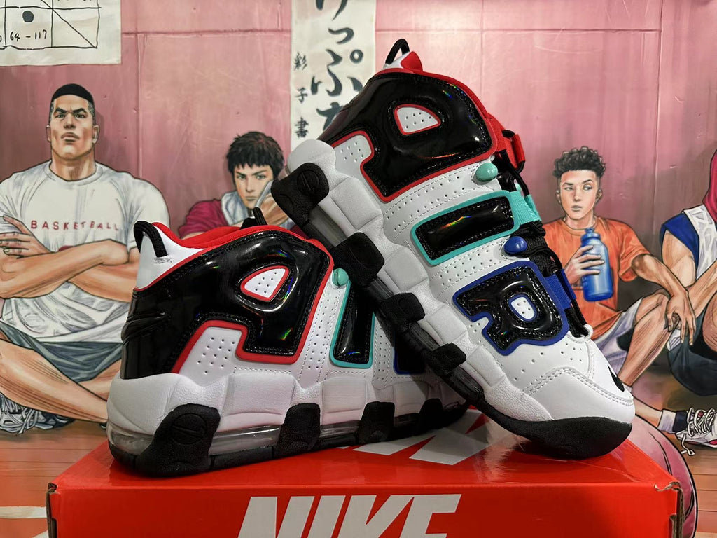 Nike Air More Uptempo White Black Basketball Sneakers