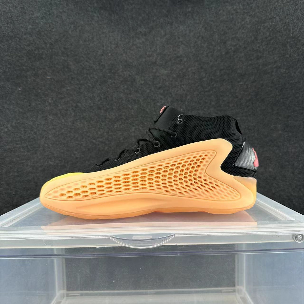 Black and Orange High-Top Sneakers