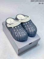 Balenciaga Logo Clogs White and Navy 2607JJD516A16