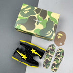 A Bathing Ape SK8 Sta Sneakers Black Yellow