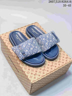 Louis Vuitton Pool Pillow Monogram Slide Sandals Navy