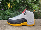 Air Jordan 12 White Black Yellow High-Top Sneakers