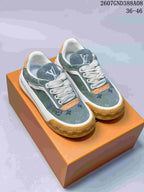 Louis Vuitton Tilted Low-Top Sneakers in Green Monogram