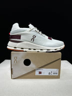 On Cloudnova 2 Sneakers, White and Burgundy