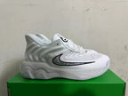 Nike White and Grey Basketball Sneakers with Black Accents