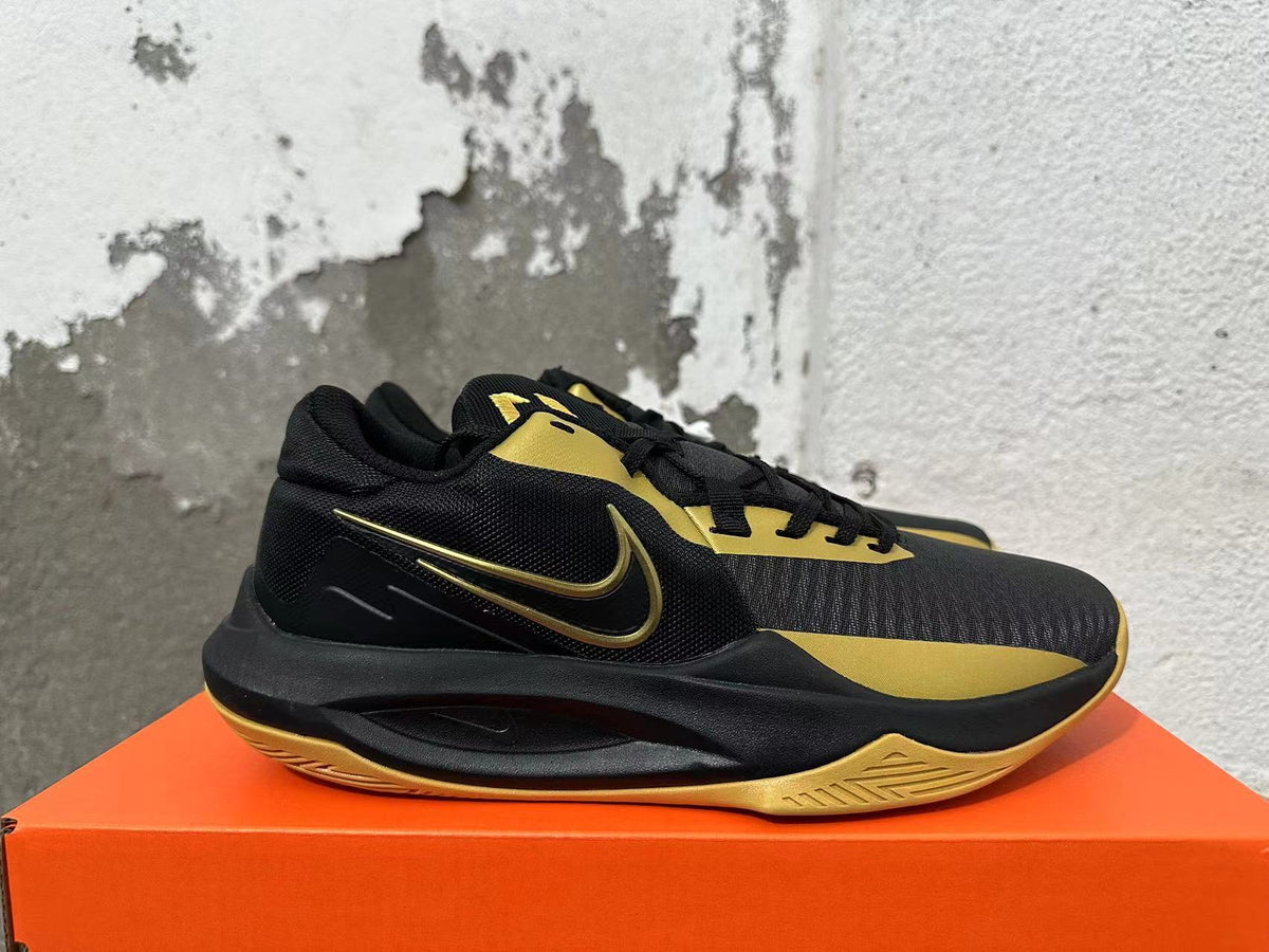 Nike Black and Gold Basketball Sneakers