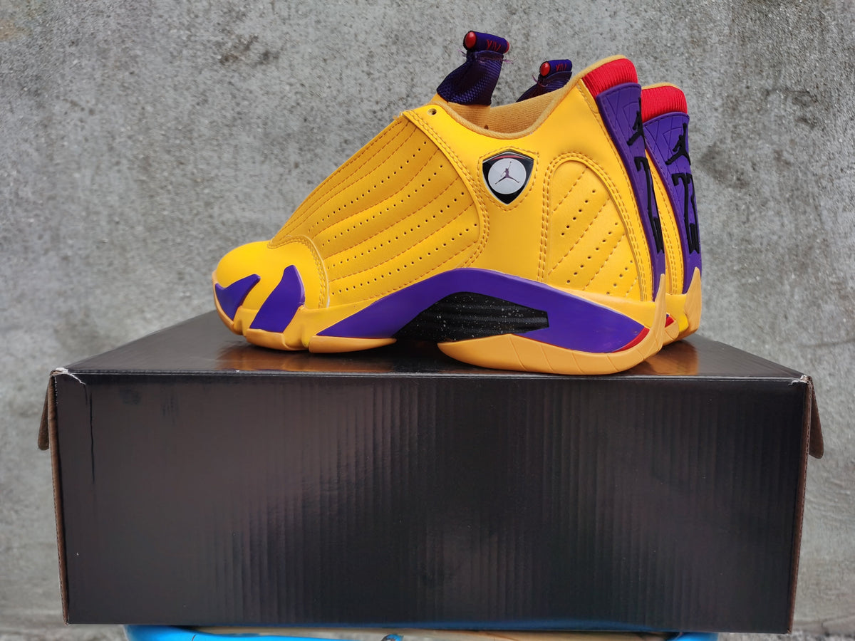 Jordan Air Jordan 14 Kobe Tribute Basketball Sneakers Yellow Purple