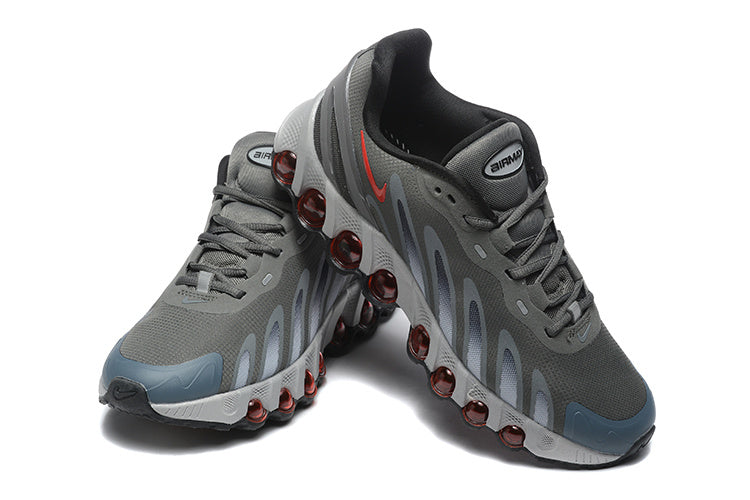 Nike Air Max Grey and Red Running-Style Sneakers