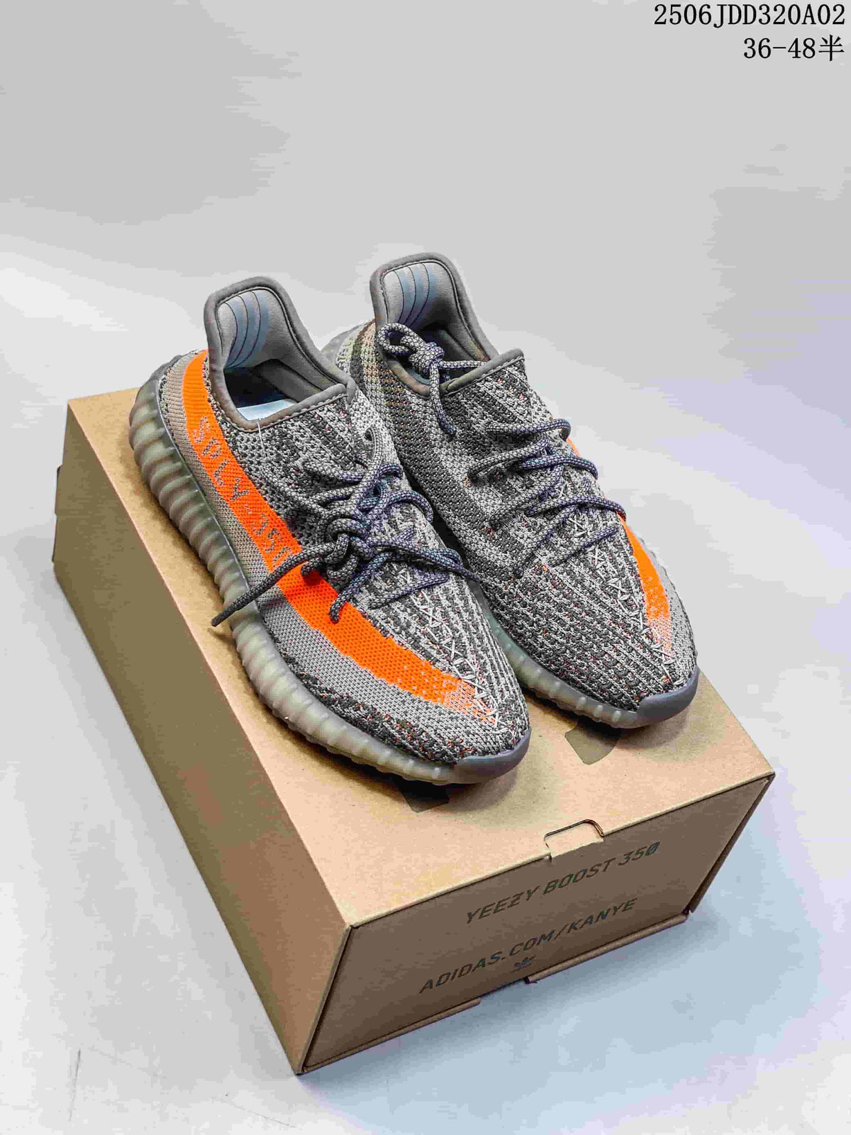 adidas Yeezy Boost 350 Gray Orange Sneakers