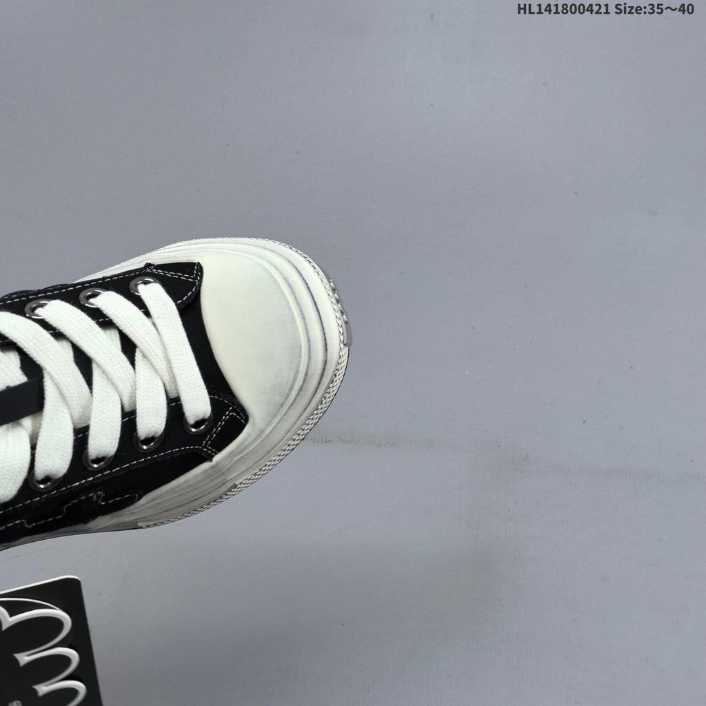 SHOOT BRAND Black and White Platform Sneakers HL141800421