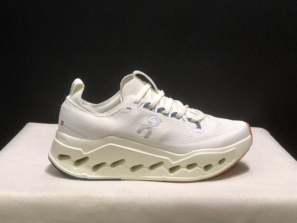 On Cloudsurfer Max Ivory Steel Grey Running Shoes